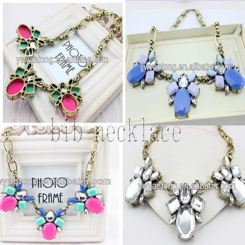 TQ Fashion 2014 new design lady gorgous stylish bib statement necklace collar 3colours hot