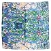100% Luxurious Charmeuse Silk Claude Monet's "Water Lilies" Hand Rolled Edges Square Scarf Shawl