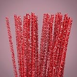 Red Chenille Metallic Pipe Cleaner, 12"