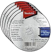 Makita® 5 Pack - 4 Inch Cutting Wheel For Grinders - Aggressive Cutting For Metal & Stainless Steel/INOX - 4