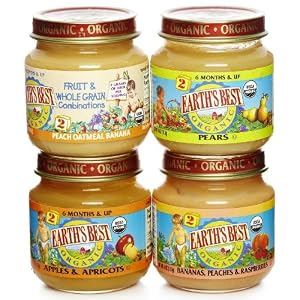 Earth's Best Organic 2nd Fruit Variety Pack, 4-Ounce Jars (Pack of 12)