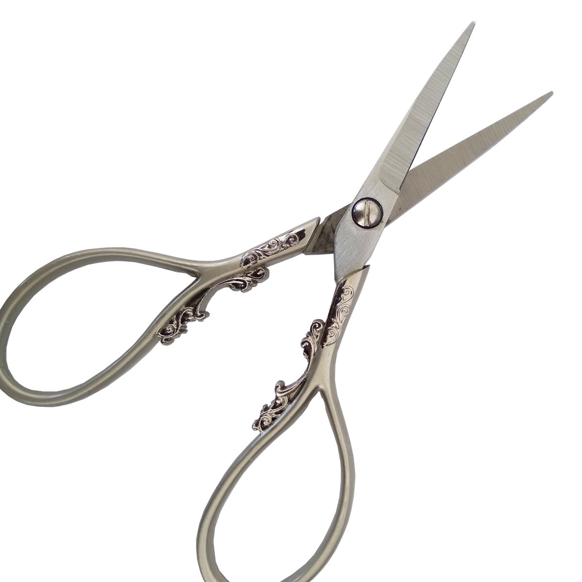 Vintage European Style Sewing Scissors 4.33 inch Silver Auspicious