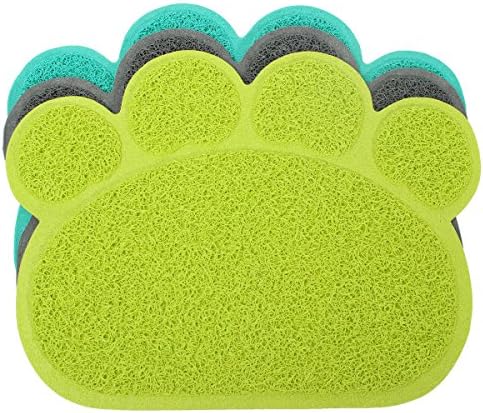 Dog Puppy Paw Shape Placemat Pet Cat Dish Bowl Feeding Food PVC Mat Wipe Clean no.11