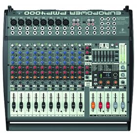 Behringer Europower PMP4000 1600-Watt 16-Channel Powered Mixer with Multi-FX Processor and FBQ Feedback Detection System