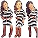 Girls Stripe Long Short Sleeve Party Mini Casual Dresses