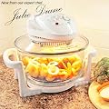 New Julie Diane 1300 Watt 12Ltr Halogen Oven Complete with 70mm Height Extender, Wire Grilling Tray, Wire Roasting Tray, Frying Pan, Steamer Tray, Lid Stand,Tongs.