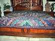 India Decor Patchwork Bedding Green Bedspread Beaded Tapestry