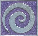 Purple Spiral Leather Luggage Tag