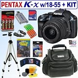 Pentax K-x 12.4MP Digital SLR Camera with 18-55mm f/3.5-5.6 AL Lens (Navy) + 16GB Deluxe Accessory Kit