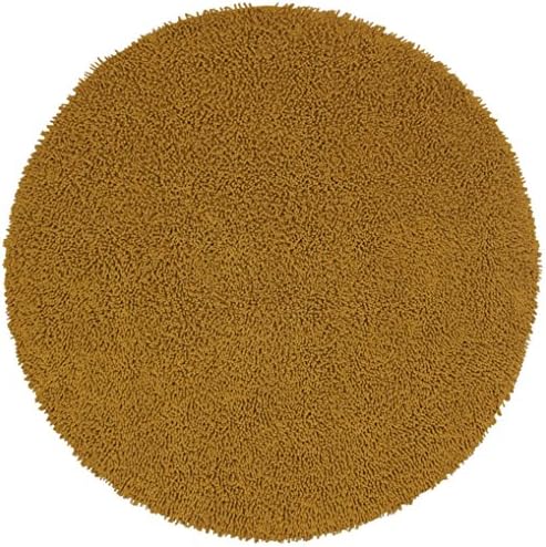 Shagadelic Chenille Twist Round Rug, 5' x 5', Gold