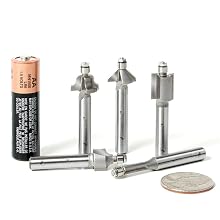 Amana Tool MR0106 Chamfer with Mini Ball Bearing Guide 1/4-Inch Diameter, 7-Degree Angle, 3/8-Inch Cutting Height, 1/4-Inch Shank Carbide Tipped Router Bit