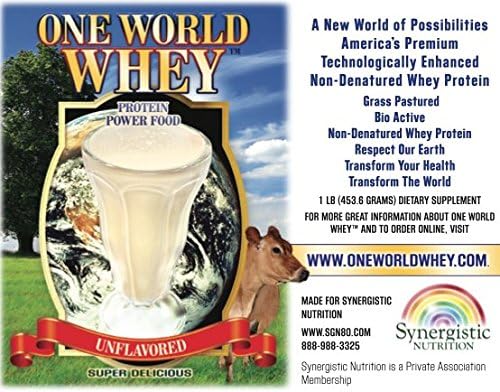One World Whey - Unflavored 1 Lb - New and Improved, Technologically Enhanced Protein Formula