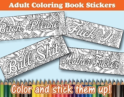 Swear Word Adult Coloring Book Stickers