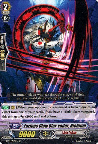 Cardfight!! Vanguard TCG - Furious Claw Star-vader, Niobium (BT12/063EN) - Binding Force of the Black Rings
