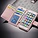 for iPhone 5C Case,L-FADNUT Luxury Flip PU Leather Case,Dual Card Slots Metal Megnetic Closure Stand Wallet Card Holder Case Cover for iPhone 5C - Rose Gold