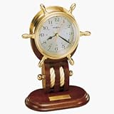 Howard Miller Britannia Wheel Clock Brass & Mahogany - Time / Tide / Barometer - Mfr Part #613-467