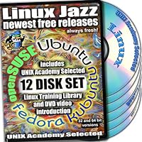 Linux Jazz Diversity Collection (Ubuntu 11.04, Kubuntu 10.10, Opensuse 11.4, Fedora 14, Debian 5.08) DVD Installation and Reference Set