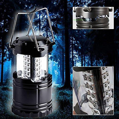 Ultra Bright LED Lantern Camping Lantern - Collapses - Suitable for: Hiking, Camping, Emergencies, Hurricanes, Outages - Super Bright - Lightweight - Water Resistant - Black