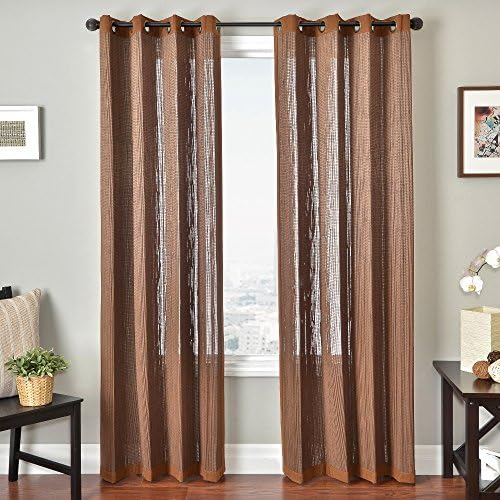 Softline Rattan Series Bamboo Window Panel / Curtain / Drape / Treatment, Walnut, 55" x 84"