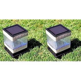 CE Certified Ultra Bright Wireless Stainless Steel Fence Post Solar Light - 2 PCs from Fences & Gates