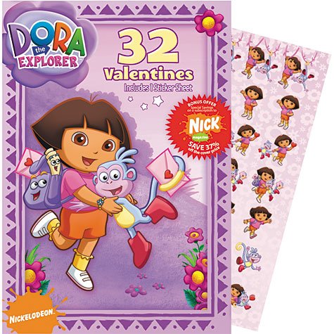 Dora the Explorer Valentine's Day Cards 32ct with Sticker Sheet
