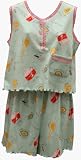 RocketWear Women's Spa Tank and Boxers Print Seafoam Cotton Knit Shortie Pajamas