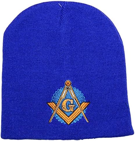 Mason Beanie Royal Blue Freemason Masonic Lodge Skull Cap