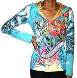 IMAGE OF CHRISTIAN AUDIGIER Ed Hardy Rose Panther Womens Hoodie Size L