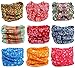 Pack of 9PCS, Outdoor Multifunctional Sports Magic Scarf, Magic Bandanas Tube, Seamless Scarf, Collars Muffler Scarf Face Mask, High Elastic Magic Headband with Uv Resistance, Headscarves, Headbands (Flora Print 11)