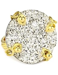 Devon Leigh "Natures Wonders" Silver Drusy 18k Gold Dipped Ring, Size 7