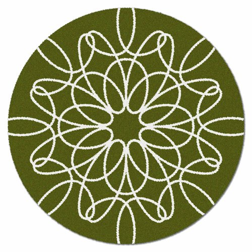 not Neutral Ribbon 8-Foot Round Rug, White/Sable
