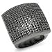 Blackout Concave Square Shaped Round Black CZ Cubic Zirconia Mens Flashy Hip Hop Iced Pinky Ring (1 inch wide) Blackout Concave Square Shaped Round Black CZ Cubic Zirconia Mens Flashy Hip Hop Iced Pinky Ring (1 inch wide)