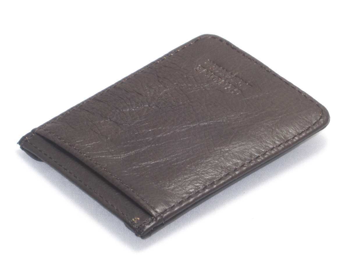 Genuine Brown Leather Money Clip Thin Mens Wallet w/ Card Slot eBay