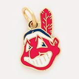 Cleveland Indians Gold Tone Chain Necklace with IndiansTeam Logo Pendant