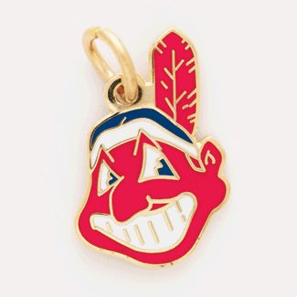 Cleveland Indians Gold Tone Chain Necklace with IndiansTeam Logo Pendant