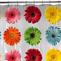 Maytex Gerbera Daisy PEVA Shower Curtain