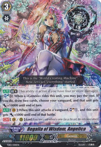 Cardfight!! Vanguard TCG - Regalia of Wisdom, Angelica (TD13/001EN) - Trial Deck 13: Successor of the Sacred Regalia