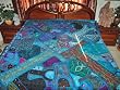 ZARDOZI EMBROIDERED BEADS SARI TAPESTRY BEDSPREAD COVERLET THROW WALL HANGING