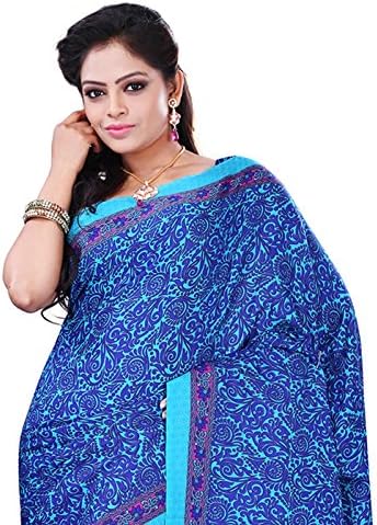 Surat Tex Sky Blue & Blue Crepe Daily Wear Printed Sarees With Blouse Piece-E587SE1005ASP