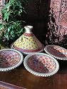 Medium patterned cooking tagine with 4 matching bowls