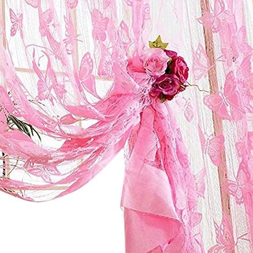 Julong 1 Piece Butterfly Pattern Living Bed Room Window Curtain
