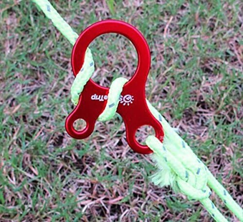 DDY 20pcs Survival Buckle Alloy Outdoor Knotting Tool 3 Hole EDC Multi-purpose CNC Aluminum(Red)