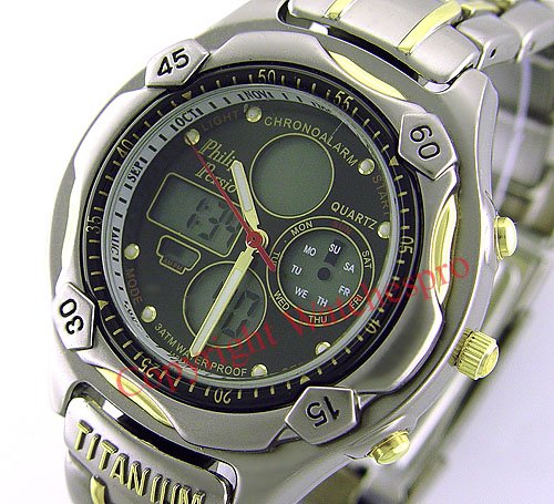 Click here for NEW PHILIP PERSIO MEN PILOT CHRONO SPORT TITANIUM... prices
