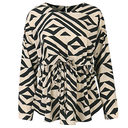 (イリリリー) ililily レディース プルオーバー イレギュラー シェブロンパターンブラウス トップス