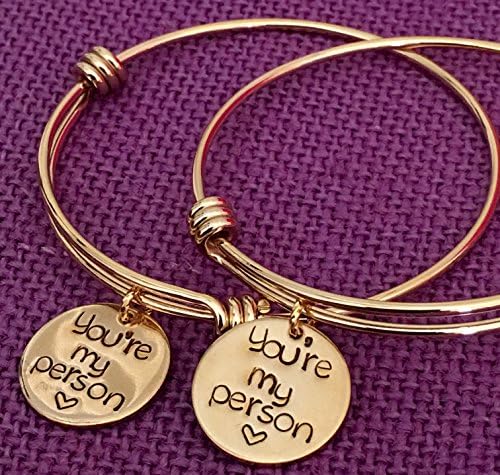 You're my person Bracelets - Best Friend Jewelry - Anatomy quote - BFF Jewelry - Youll always be my person - Gold color Friends forever