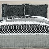 IMAGE OF Black and White Polka Dot Comforter Bedding Set Full/Queen