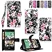 HTC Desire 610 Case - Cellularvilla Pu Leather Wallet Card Flip Open Pocket Case Cover Pouch for HTC Desire 610 (Black Pink Flower)