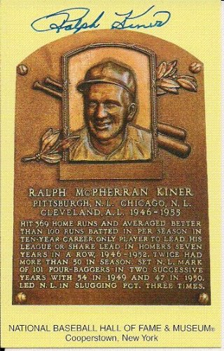 Ralph Kiner Autographed/Hand Signed Hall Of Fame Gold Plaque