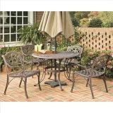 Home Styles Biscayne PC 48" Round Outdoor Dining Set in Rust Brown