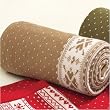 Warm and Cozy Lodge Throw Blanket - Chestnut Brown / White